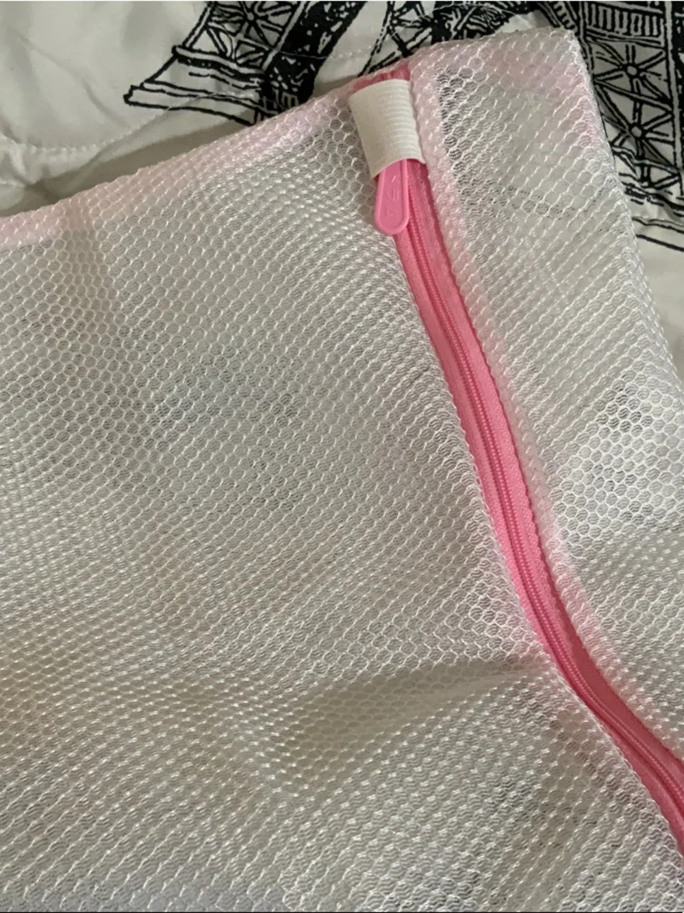 Mesh Garment Bag with Pink Trim - Gentle Clothing Protector